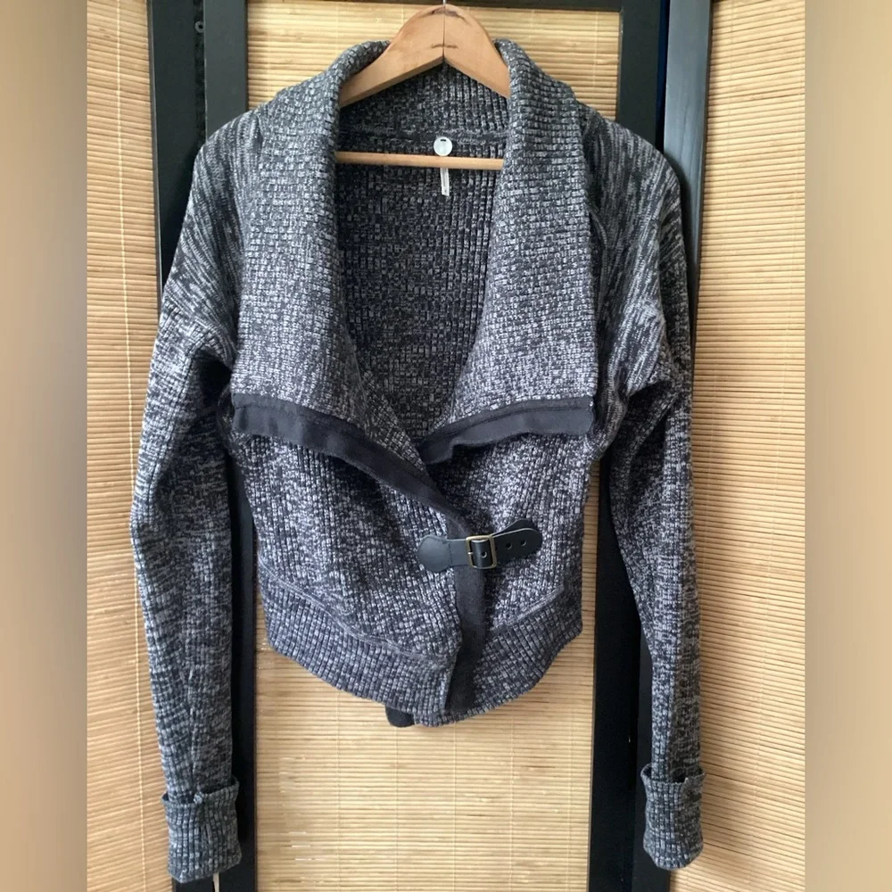♦️ Anthropologie Margaret O’Leary designer moto sweater jacket Sz S EUC